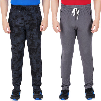 Guide Printed Men Black, Grey Track Pants