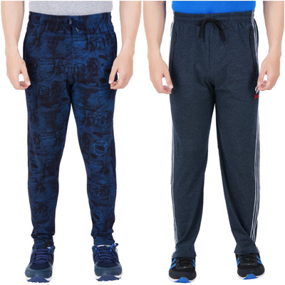 Guide Printed Men Dark Blue, Grey Track Pants