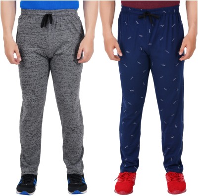 Guide Printed Men Grey, Blue Track Pants