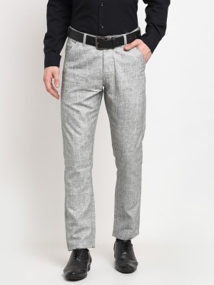 JAINISH Slim Fit Men Grey Trousers