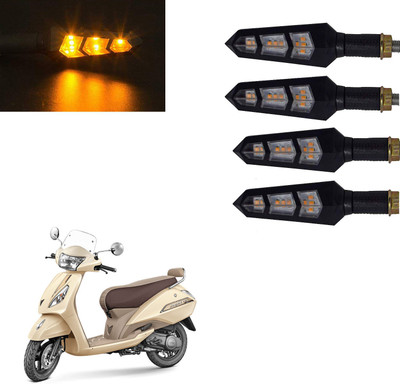 Vagary Front, Rear LED Indicator Light for TVS Universal For Bike(Yellow)