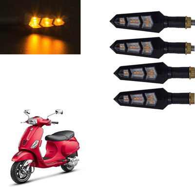 Vagary Front, Rear LED Indicator Light for Piaggio Universal For Bike(Yellow)