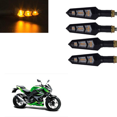 Vagary Front, Rear LED Indicator Light for Kawasaki Universal For Bike(Yellow)