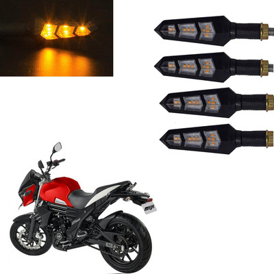 Vagary Front, Rear LED Indicator Light for Mahindra Mojo(Yellow)