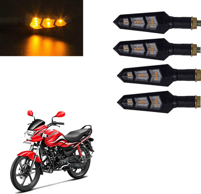 Vagary Front, Rear LED Indicator Light for Hero Passion(Yellow)