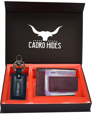 cadrohides Men Casual Red Genuine Leather Wallet(8 Card Slots, Pack of 2)