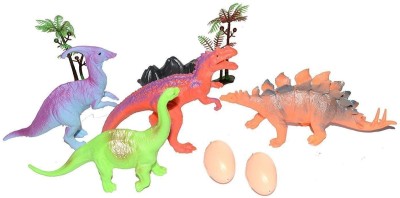 Cabin Hut Dinosaur Toy Set of 12 PCS for Kids With SMALL Egg | Dino World Toys Create Your Jungle with Dinosaur Animals Toys Set having 2 TREES| A world of DINO Awaits you | Jurassic Park Dino rare pack | Wild Animal Action Figure Set (Muticolor)(Multicolor)