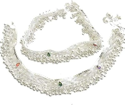 AANYACRYSTAL Anklet for Baby girls ......0 to 6 years ....... Sterling Silver Anklet(Pack of 2)