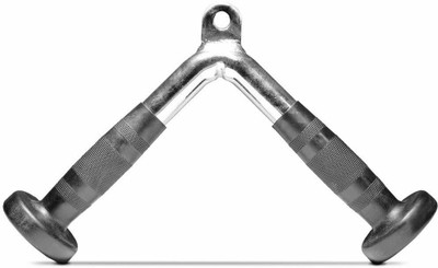 IRIS Progrip Press Down Bar - Heavy Duty Cable Machine Steel Handles with Rubber Grips Triceps Bar(Black)