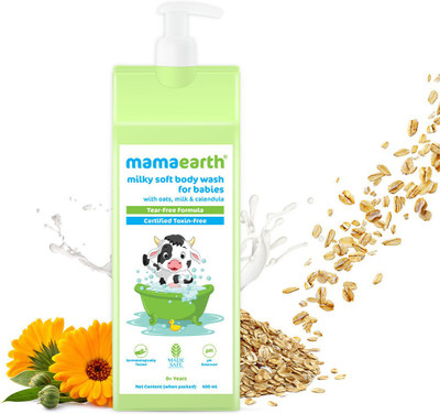 Mamaearth Milky Soft Body Wash for Babies with Oats, Milk and Calendula 400 ml(400 ml)