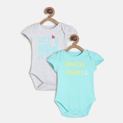 MINI KLUB Baby Girls Light Blue, Grey Bodysuit