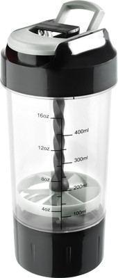HAANS 500 ml Plastic Shaker(Pack of 1, Black)