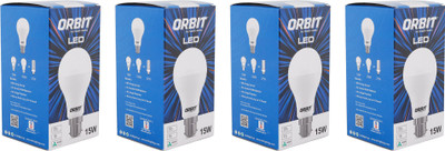 ORBIT LED 15 W Basic Round B22 LED Bulb(White, Pack of 4)