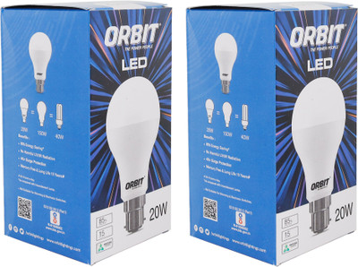 ORBIT LED 20 W Basic Round B22 LED Bulb(White, Pack of 2)