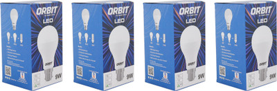ORBIT LED 9 W Basic Round B22 LED Bulb(White, Pack of 4)