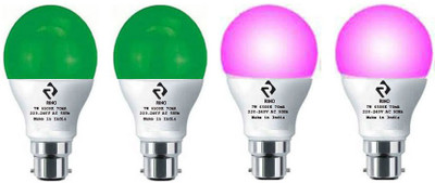 rino 7 W Basic Standard B22 LED Bulb(Multicolor, Pack of 4)