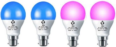 rino 7 W Standard B22 LED Bulb(Multicolor, Pack of 4)