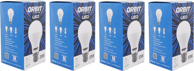 ORBIT LED 20 W Basic Round B22 LED Bulb(White, Pack of 4)