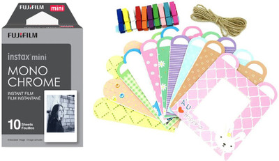 FUJIFILM Instax Mini Monochrome 10x1 With Rabbit Design Hanging Papr Photo Frame Film Roll(Yes 800 ISO Pack of 2)