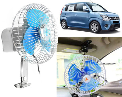Selifaur 6INCH239 - 6 Inch 12 Volt DC Auto Rotate On/Off Switch Wiring Set Portable Electric Oscillating car Fan WagonR 2019 Car Interior Fan(12 V)