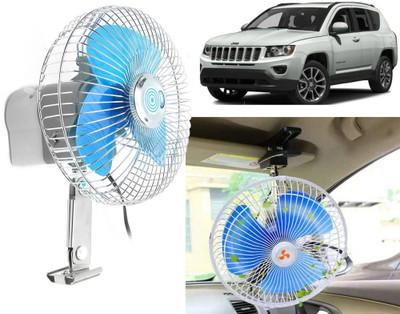 Selifaur S3S155 - 6 Inch 12 Volt DC Auto Rotate On/Off Switch Wiring Set Portable Electric Oscillating car Fan for Compass Car Interior Fan(12 V)