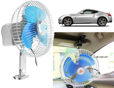 Selifaur 6INCH24 - 6 Inch 12 Volt DC Auto Rotate On/Off Switch Wiring Set Portable Electric Oscillating car Fan 370z Car Interior Fan(12 V)