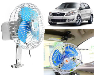 Selifaur S3S316 - 6 Inch 12 Volt DC Auto Rotate On/Off Switch Wiring Set Portable Electric Oscillating car Fan for Rapid Car Interior Fan(12 V)