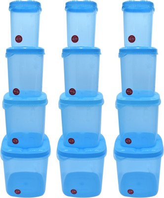 Antic Plastic Grocery Container  - 500 ml, 750 ml, 1000 ml, 1500 ml(Pack of 12, Blue)