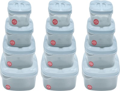 STOREMASTER Plastic Grocery Container  - 250 ml, 500 ml, 750 ml, 1000 ml(Pack of 12, Grey)