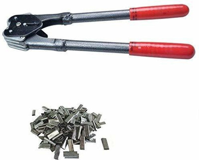 MADHULI Crimper Sealer + Strapping Clip Stainless Steel Packing Tool Sealer 12 mm Coated Pipe Handle with 1 Kg Clips Manual Crimper MADHULI Crimper Sealer + Strapping Clip Stainless Steel Packing Tool Sealer 12 mm Coated Pipe Handle with 1 Kg Clips Manual Crimper