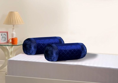 Creativehomes Velvet Bolsters Cover(Pack of 2, 75 cm*40 cm, Blue)