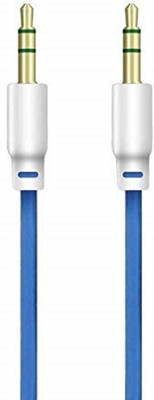 SAM AUX Cable 1 m SAM1M3F(Compatible with Gaming Console, Computer, TV,Mobile, Blue, One Cable)