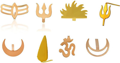 morir 8 Pcs Copper Spiritual Charm Forehead Tilak Teeka Puja Tool Applicator Stamp Daily Usage and Occasionally Deity Ornaments for Unisex (Pack of 8) Deity Ornament(Deity Ornaments)