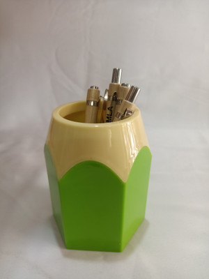 SHRI SAINATH ENTERPRIES 1 Compartments WOODEN PEN STAND(Green, Cream)