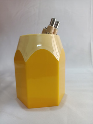 SHRI SAINATH ENTERPRIES 1 Compartments WOODEN PEN STAND(Yellow, Cream)