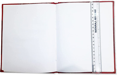 LRS Plain Unruled Hardbound Notebook Red Cover - 250 Single(500 Front + Back) Book-size Diary Unruled 500 Pages(Red)