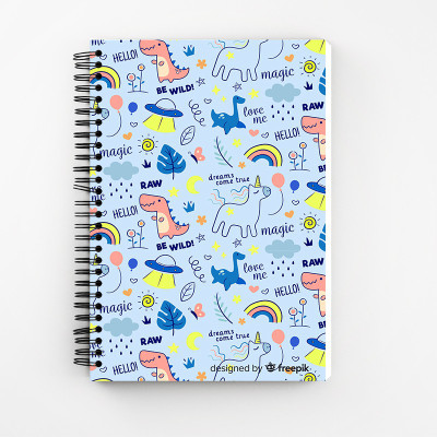 Art Bundle Unicorn Pattern A5 Size Wiro Bound Spiral Notebook Diary ( 90 GSM Natural Shade Paper ) A5 Notebook no 160 Pages(Multicolor)