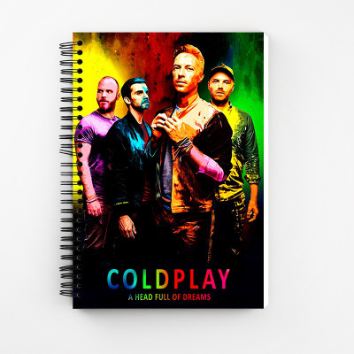 Furnish Marts Coldplay A5 Size Wiro Bound Spiral Notebook Diary ( 160 Pages Unruled, A5, 90 GSM Natural Shade Paper ) A5 Notebook no 160 Pages(Multicolor)