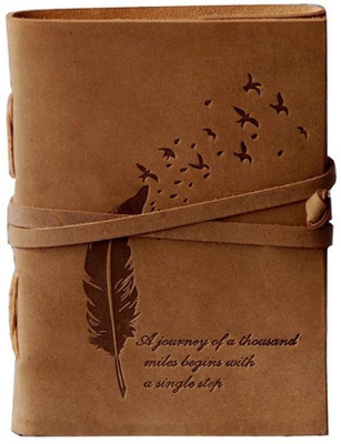 DI-KRAFT Leather Diary For Home & Office use A5 Diary Unruled 150 Pages(Brown)