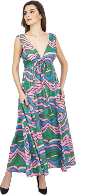 TSM Women A-line Multicolor Maxi/Full Length Dress