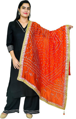 raj-rajeshwari collection Art Silk Printed Women Dupatta