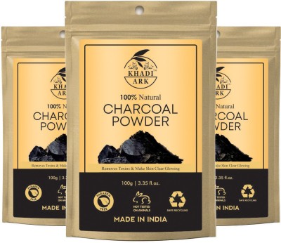 Khadi Ark Charcoal Powder Face Pack, Teeth Whitening & Detoxifying Dead Skin Cells (Pack of 3, 100 GM Each)(300 g)