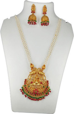 Aadesh Creation Alloy Gold-plated Multicolor Jewellery Set(Pack of 1)