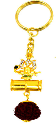 AFH Kalsarp Damaru Lord Shiva Shivlinga Panchmukhi Rudraksha Decorative Key Chain Key Chain