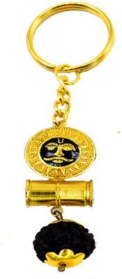 AFH Lord Sun Shiv Shankar Trishul Damaru Rudrkasha Religious Key Chain Key Chain