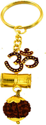AFH Decorative Om Damaru Religious Rudrkasha Gifiting Key Chain Key Chain