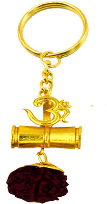 AFH Om Damaru Religious Rudrkasha Decorative Key Chain Key Chain