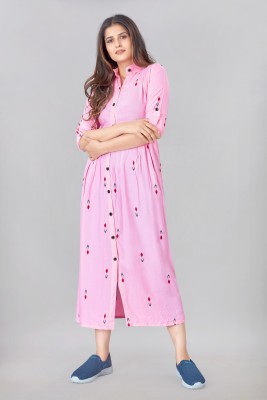 KETAKI FASHION Women Printed A-line Kurta(Pink)