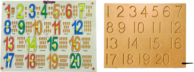 DgCrayons Combo Wooden Colorful Number 1-20 Picture with Knob & Tracing Board Jigsaw Puzzle- Perfect pegged Puzzles for Kid Learning for Toddler Ages 2+(Multicolor) DgCrayons Combo Wooden Colorful Number 1-20 Picture with Knob & Tracing Board Jigsaw Puzzle- Perfect pegged Puzzles for Kid Learning for Toddler Ages 2+(Multicolor)