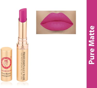 COLORS QUEEN Non Transfer Pure Matte & Waterproof Lipstick(Neon Pink, 4 g)